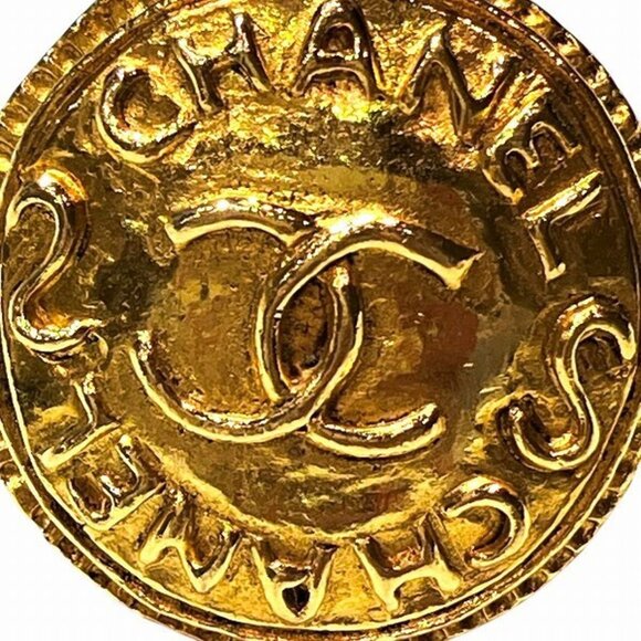CHANEL Gold Logo Earrings - Picture 6 of 9